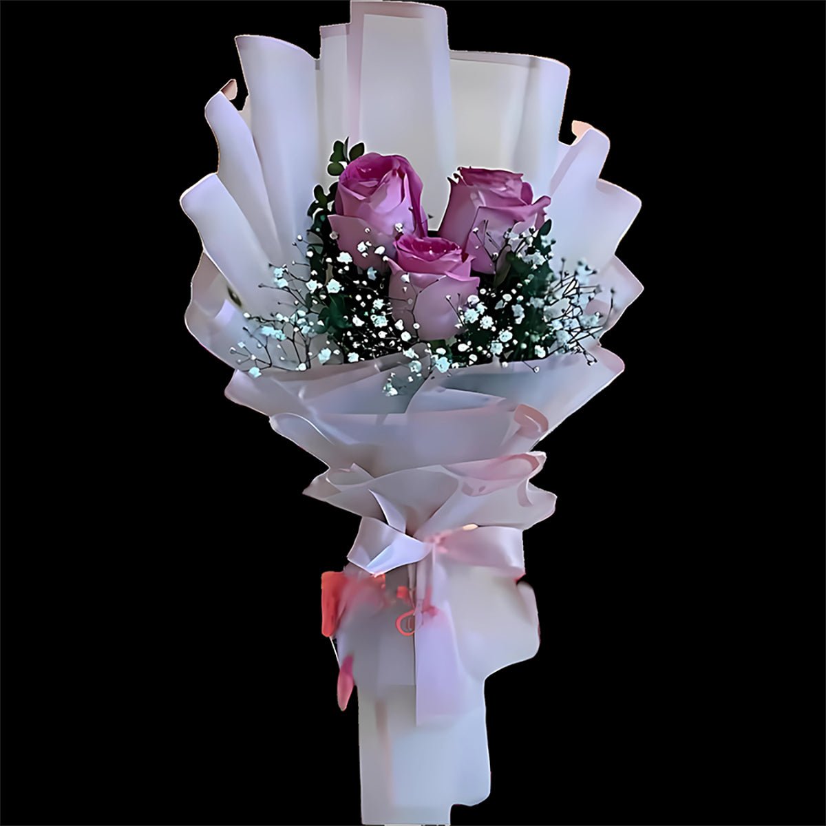 3 PINK ROSES BOUQUET – Premium Floral Decoration for Car & Gifts | Flora Gadget