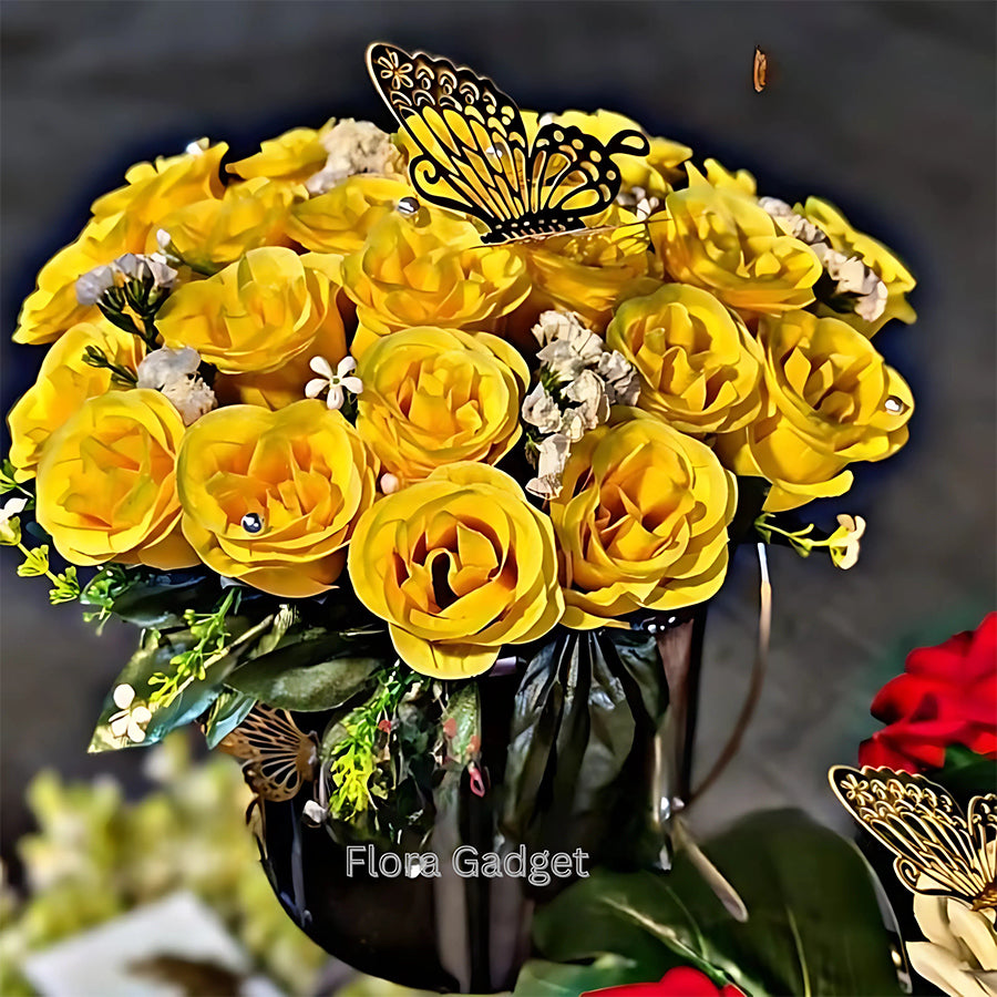 YELLOW ROSES IN GIFT BOX