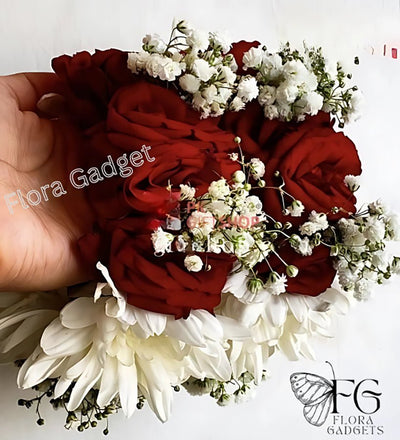 BEAUTIFUL RED & WHITE IMPORTED GAJRA SET – Premium Floral Decoration for Car & Gifts | Flora Gadget