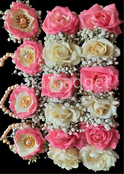 Bridal Dulhan Pink and white set 3 – Premium Floral Decoration for Car & Gifts | Flora Gadget