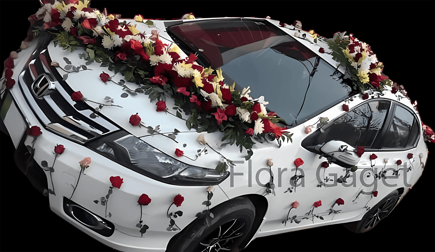Car Flower decoration 1 – Premium Floral Decoration for Car & Gifts | Flora Gadget