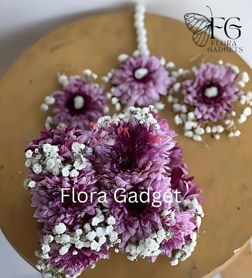 ELEGANT FRESH IMPORTED FLOWERS JEWELRY SET – Premium Floral Decoration for Car & Gifts | Flora Gadget