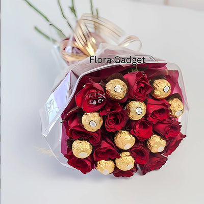 FERRERO ROCHER & FLOWER BOUQUET – Premium Floral Decoration for Car & Gifts | Flora Gadget