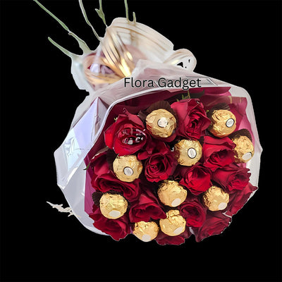 FERRERO ROCHER & FLOWER BOUQUET – Premium Floral Decoration for Car & Gifts | Flora Gadget