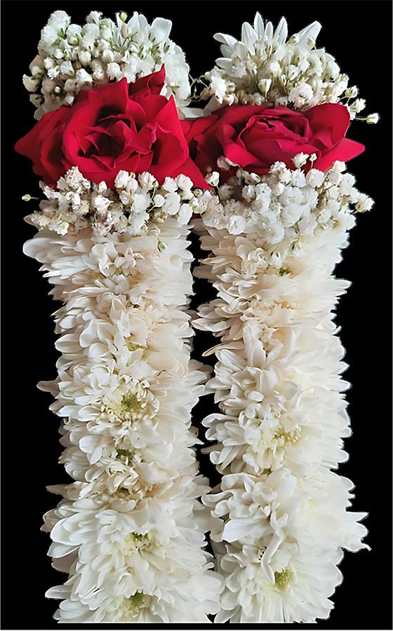 handmade flower Kangan in Red and White – Premium Floral Decoration for Car & Gifts | Flora Gadget