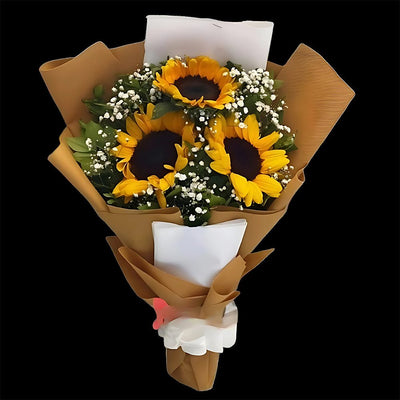Sun Flowers Bouquet – Premium Floral Decoration for Car & Gifts | Flora Gadget